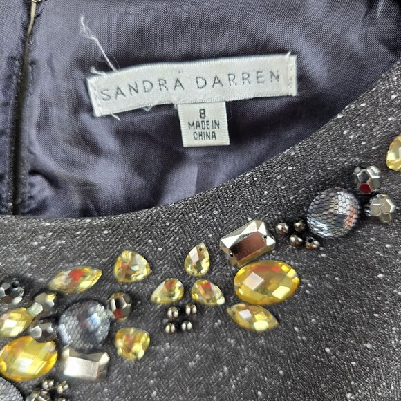 Sandra Darren Embellished Sleeveless Sheath Dress Size 8 Polyester/Rayon/Spandex - Picture 3 of 9